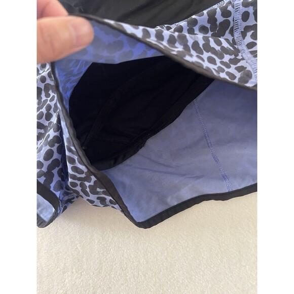 Lululemon Speed Short Ace Spot Lullaby Blue Black Size 4 - Picture 9 of 11